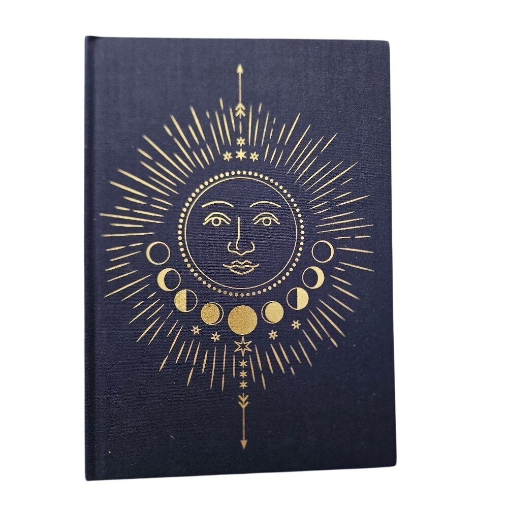 Sun Moon Phases Cloth Journal Diary Notebook Lined Pages NEW